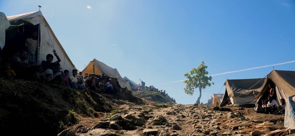 Bildet viser Taung Paw-leiren i 2012, en leir for internt fordrevne i delstaten Rakhine i Myanmar. Foto: UN Photo/David Ohana.